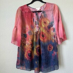 Anthropologie Sheer Blouse Size Medium Brand Label